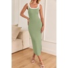 image:imageZESICA Womens 2026 Summer Casual Sleeveless Bodycon Midi DressGreen