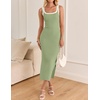 image:imageZESICA Womens 2026 Summer Casual Sleeveless Bodycon Midi DressGreen