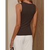 image:imageZESICA Womens 2026 Summer Cowl Neck Sleeveless Business Casual Tank TopsBrown