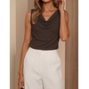 image:imageZESICA Womens 2026 Summer Cowl Neck Sleeveless Business Casual Tank TopsBrown