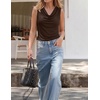 image:imageZESICA Womens 2026 Summer Cowl Neck Sleeveless Business Casual Tank TopsBrown