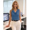 image:imageZESICA Womens 2026 Summer Cowl Neck Sleeveless Business Casual Tank TopsDustyblue