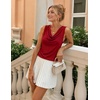 image:imageZESICA Womens 2026 Summer Cowl Neck Sleeveless Business Casual Tank TopsRed