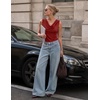 image:imageZESICA Womens 2026 Summer Cowl Neck Sleeveless Business Casual Tank TopsRed