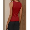 image:imageZESICA Womens 2026 Summer Cowl Neck Sleeveless Business Casual Tank TopsRed