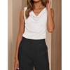 image:imageZESICA Womens 2026 Summer Cowl Neck Sleeveless Business Casual Tank TopsWhite