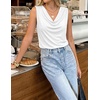 image:imageZESICA Womens 2026 Summer Cowl Neck Sleeveless Business Casual Tank TopsWhite