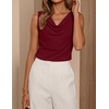 image:imageZESICA Womens 2026 Summer Cowl Neck Sleeveless Business Casual Tank TopsWine