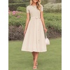 image:imageZESICA Womens 2026 Summer Short Sleeve Knit Midi DressesApricot