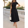 image:imageZESICA Womens 2026 Summer Short Sleeve Knit Midi DressesBlack