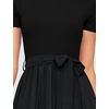 image:imageZESICA Womens 2026 Summer Short Sleeve Knit Midi DressesBlack
