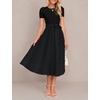 image:imageZESICA Womens 2026 Summer Short Sleeve Knit Midi DressesBlack