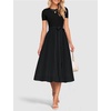 image:imageZESICA Womens 2026 Summer Short Sleeve Knit Midi DressesBlack