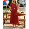 image:imageZESICA Womens 2026 Summer Short Sleeve Knit Midi DressesCherry
