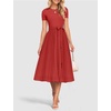 image:imageZESICA Womens 2026 Summer Short Sleeve Knit Midi DressesCherry