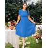 image:imageZESICA Womens 2026 Summer Short Sleeve Knit Midi DressesCobalt Blue