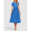 image:imageZESICA Womens 2026 Summer Short Sleeve Knit Midi DressesCobalt Blue