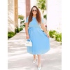 image:imageZESICA Womens 2026 Summer Short Sleeve Knit Midi DressesLightblue