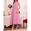 image:imageZESICA Womens 2026 Summer Short Sleeve Knit Midi DressesPink
