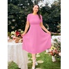 image:imageZESICA Womens 2026 Summer Short Sleeve Knit Midi DressesPink