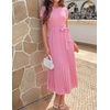 image:imageZESICA Womens 2026 Summer Short Sleeve Knit Midi DressesPink
