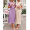 image:imageZESICA Womens 2026 Summer Short Sleeve Knit Midi DressesPurple