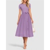 image:imageZESICA Womens 2026 Summer Short Sleeve Knit Midi DressesPurple