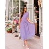 image:imageZESICA Womens 2026 Summer Short Sleeve Knit Midi DressesPurple