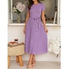 image:imageZESICA Womens 2026 Summer Short Sleeve Knit Midi DressesPurple