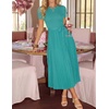 image:imageZESICA Womens 2026 Summer Short Sleeve Knit Midi DressesTurquoise