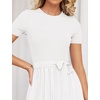 image:imageZESICA Womens 2026 Summer Short Sleeve Knit Midi DressesWhite