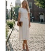 image:imageZESICA Womens 2026 Summer Short Sleeve Knit Midi DressesWhite