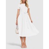 image:imageZESICA Womens 2026 Summer Short Sleeve Knit Midi DressesWhite