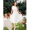 image:imageZESICA Womens 2026 Summer Short Sleeve Knit Midi DressesWhite