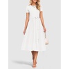 image:imageZESICA Womens 2026 Summer Short Sleeve Knit Midi DressesWhite