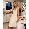image:imageZESICA Womens 2026 Summer Sleeveless Pleated Mini DressAlmond