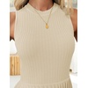 image:imageZESICA Womens 2026 Summer Sleeveless Pleated Mini DressAlmond