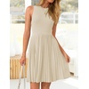 image:imageZESICA Womens 2026 Summer Sleeveless Pleated Mini DressAlmond