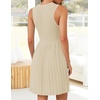 image:imageZESICA Womens 2026 Summer Sleeveless Pleated Mini DressAlmond