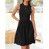 image:imageZESICA Womens 2026 Summer Sleeveless Pleated Mini DressBlack