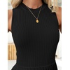 image:imageZESICA Womens 2026 Summer Sleeveless Pleated Mini DressBlack