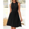image:imageZESICA Womens 2026 Summer Sleeveless Pleated Mini DressBlack