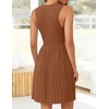 image:imageZESICA Womens 2026 Summer Sleeveless Pleated Mini DressCaramel