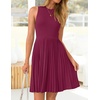 image:imageZESICA Womens 2026 Summer Sleeveless Pleated Mini DressEggplant