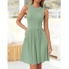 image:imageZESICA Womens 2026 Summer Sleeveless Pleated Mini DressLightgreen