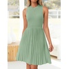 image:imageZESICA Womens 2026 Summer Sleeveless Pleated Mini DressLightgreen
