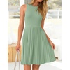 image:imageZESICA Womens 2026 Summer Sleeveless Pleated Mini DressLightgreen