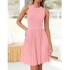 image:imageZESICA Womens 2026 Summer Sleeveless Pleated Mini DressPink