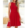 image:imageZESICA Womens 2026 Summer Sleeveless Pleated Mini DressRed