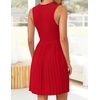 image:imageZESICA Womens 2026 Summer Sleeveless Pleated Mini DressRed